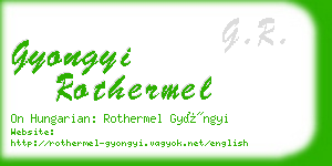 gyongyi rothermel business card
